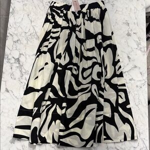Philosophy Black and Cream Abstract Print Skirt